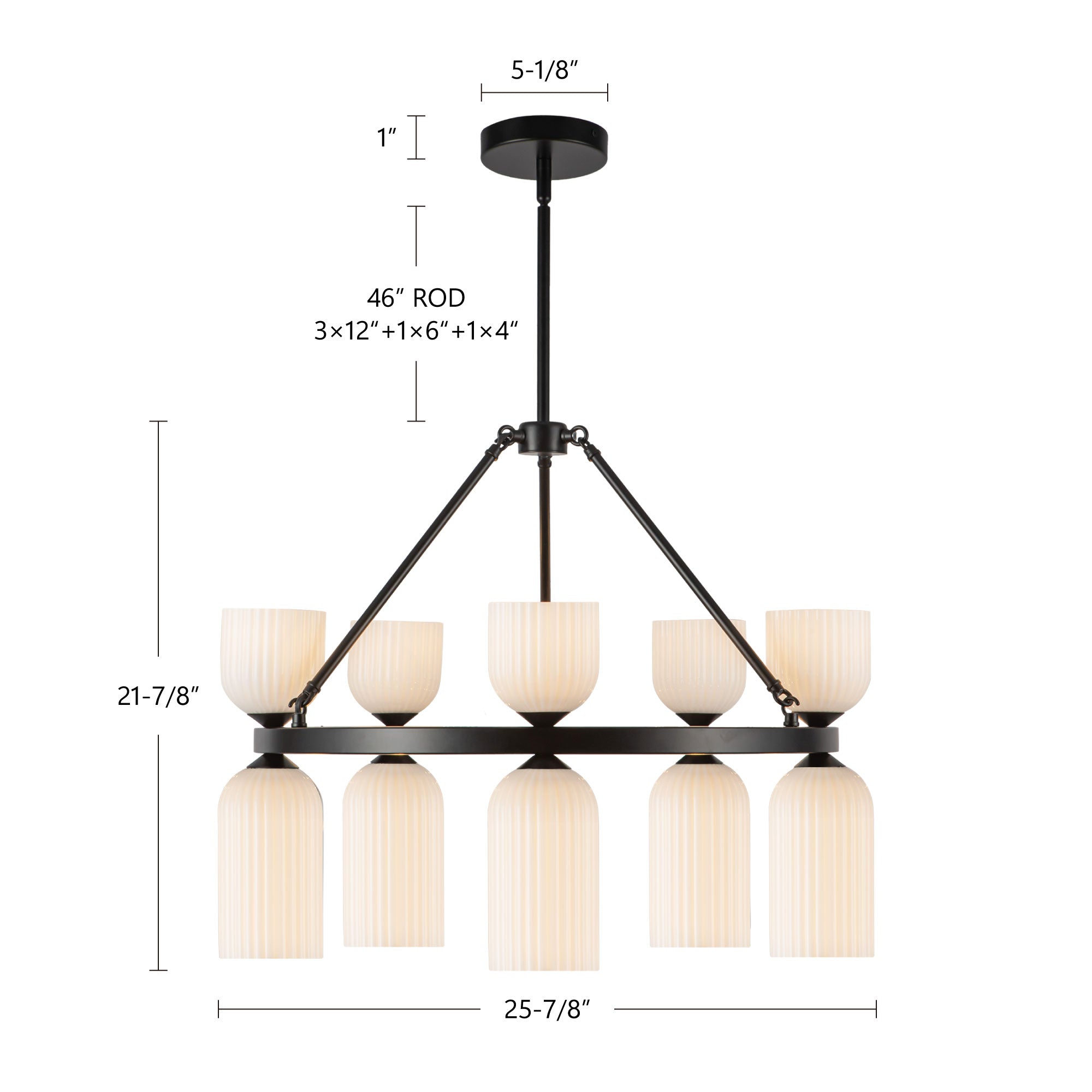 Nelly 26-in Steel Chandelier