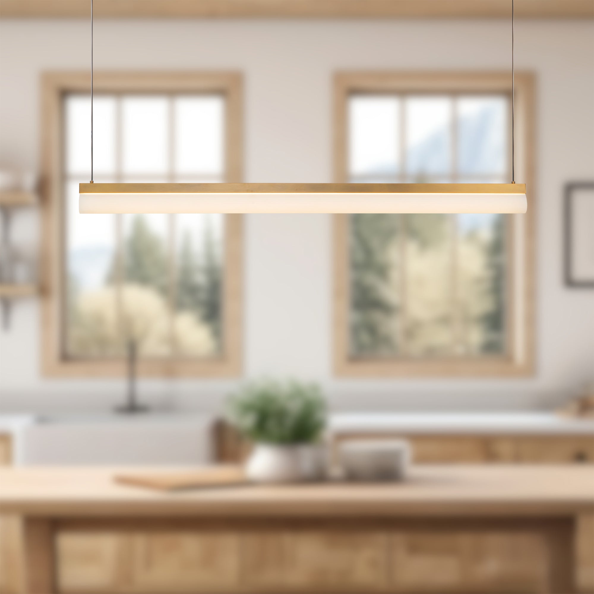 Nio 45-in Ribbed Diffuser 5CCT Linear Pendant