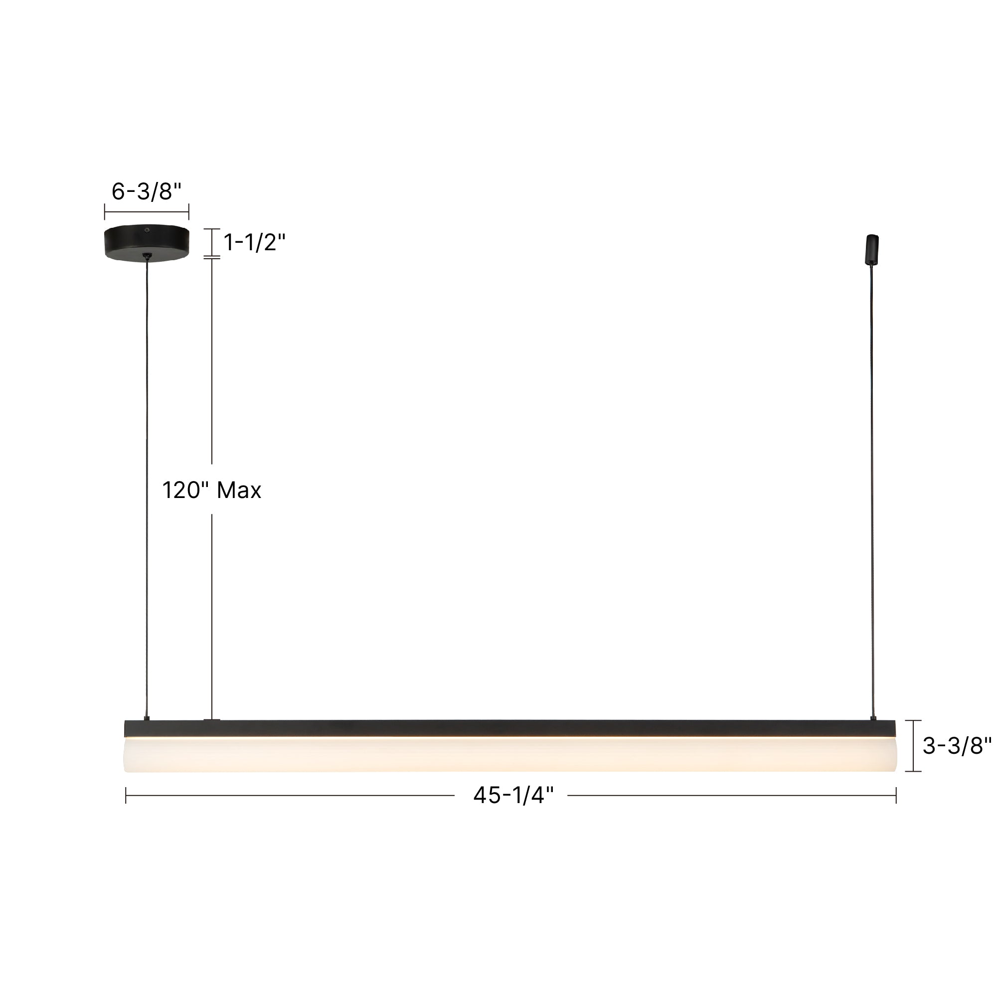 Nio 45-in Ribbed Diffuser 5CCT Linear Pendant