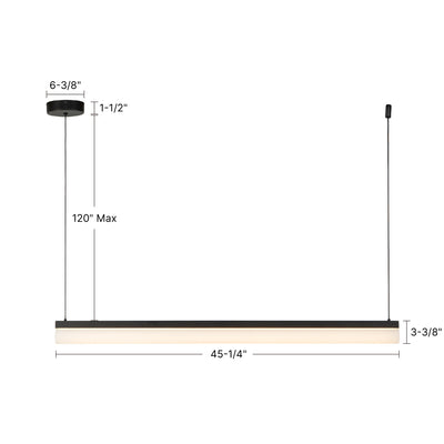 Nio 45-in Ribbed Diffuser 5CCT Linear Pendant