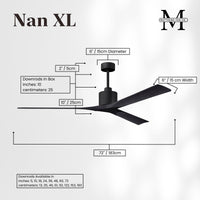 72-Inch Nan 3-Blade Ceiling Fan Without light kit