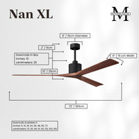 72-Inch Nan 3-Blade Ceiling Fan Without light kit