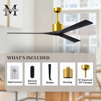 72-Inch Nan 3-Blade Ceiling Fan Without light kit