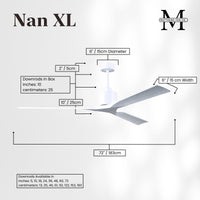72-Inch Nan 3-Blade Ceiling Fan Without light kit
