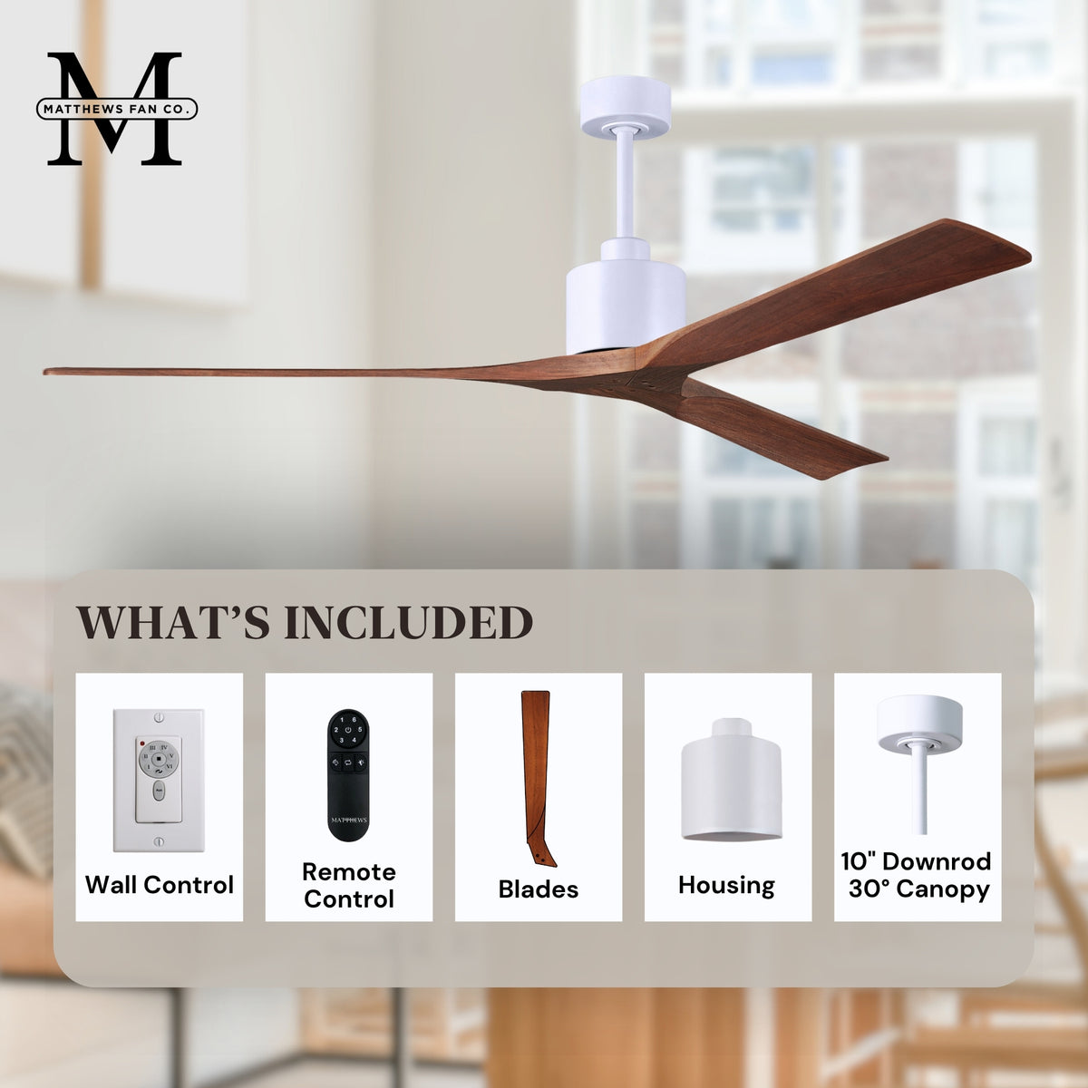 72-Inch Nan 3-Blade Ceiling Fan Without light kit