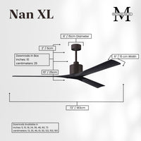 72-Inch Nan 3-Blade Ceiling Fan Without light kit