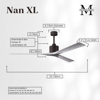 72-Inch Nan 3-Blade Ceiling Fan Without light kit