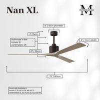 72-Inch Nan 3-Blade Ceiling Fan Without light kit