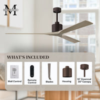 72-Inch Nan 3-Blade Ceiling Fan Without light kit