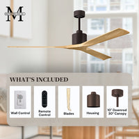 72-Inch Nan 3-Blade Ceiling Fan Without light kit