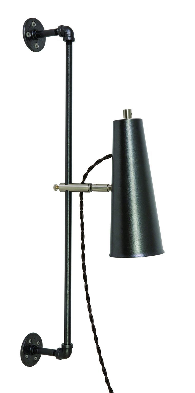 13-inch Norton Granite Satin Nickel Plug-In Wall Swing Lamp