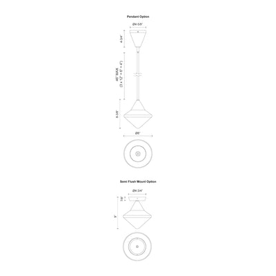 Nora 8-in Steel Pendant