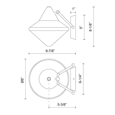 Nora 8-in Steel Vanity Light