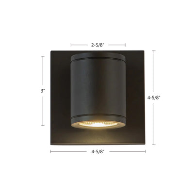 Nordic 4-in Aluminum Black Outdoor Wall Light