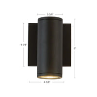 Nordic 6-in (2-in Dia.) Aluminum Outdoor Wall Light