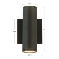 Nordic 8-in (2-in Dia.) Aluminum Outdoor Wall Light