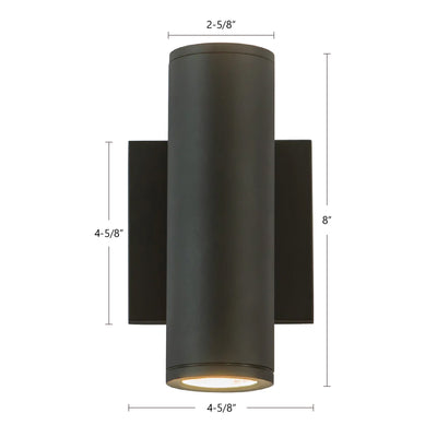 Nordic 8-in (2-in Dia.) Aluminum Outdoor Wall Light