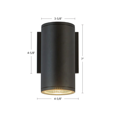 Nordic 7-in Black Outdoor Wall Light