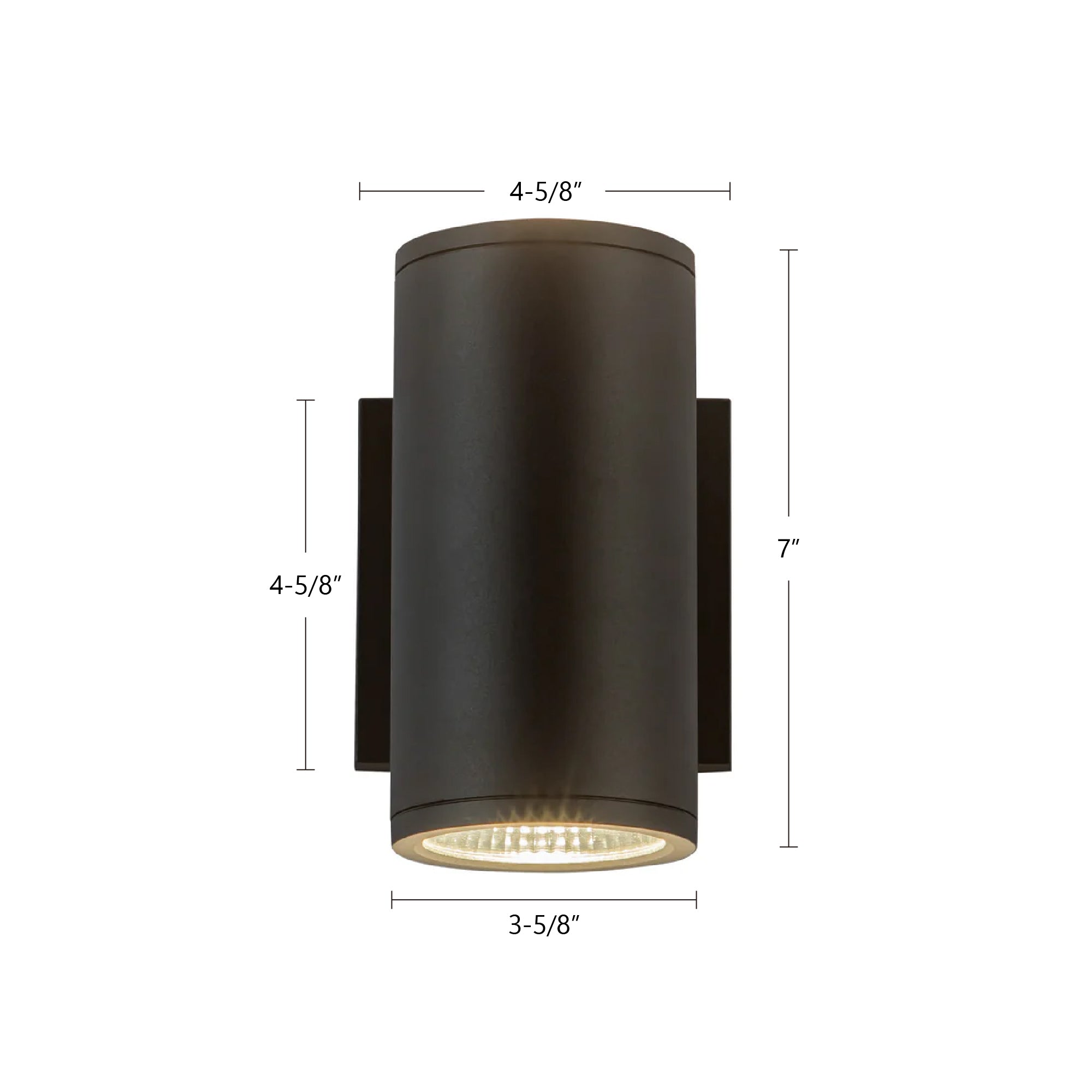 Nordic 7-in Black Aluminum Outdoor Wall Light