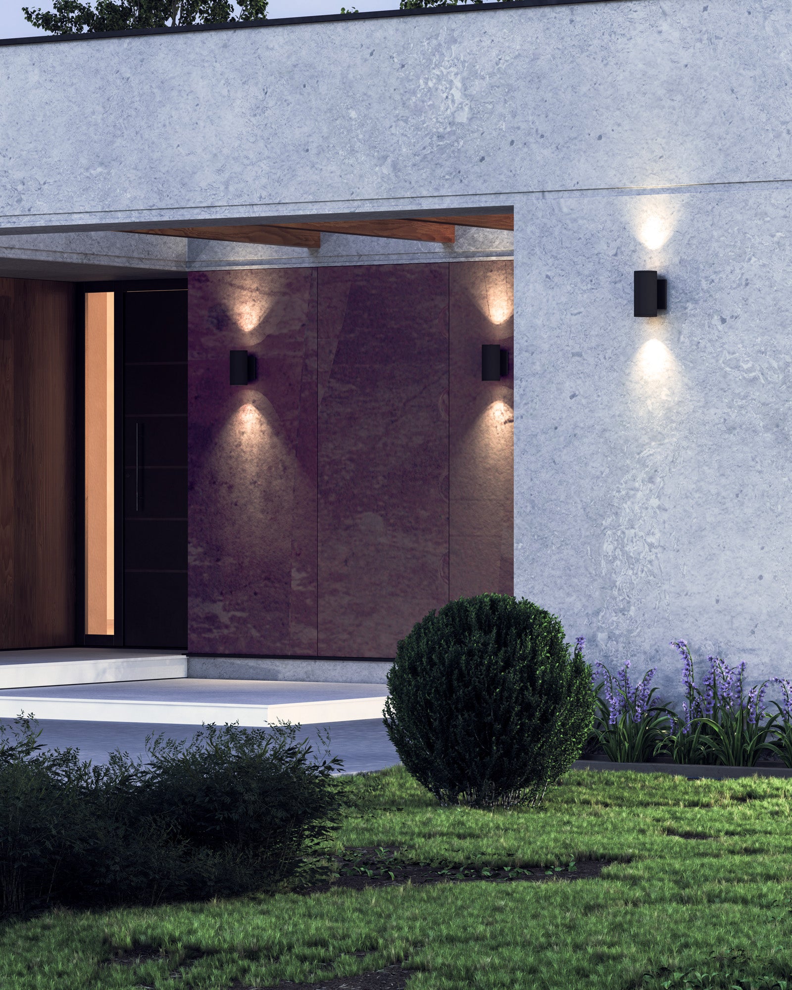 Nordic 7-in Black Aluminum Outdoor Wall Light