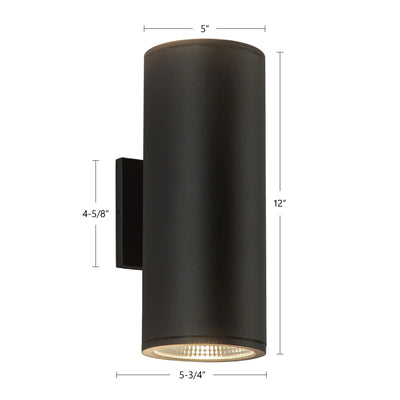 Nordic 12-in (5-in Dia.) Aluminum Outdoor Wall Light