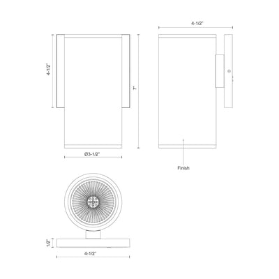 Nordic 7-in Aluminum Outdoor Wall Sconce