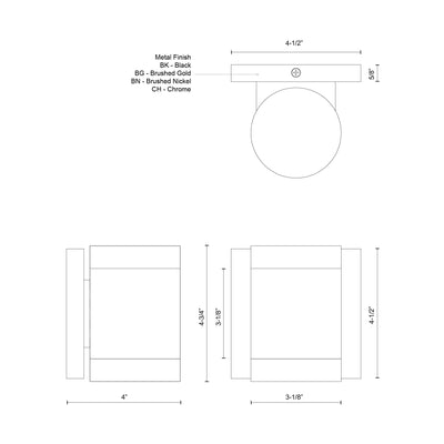 Norfolk 5-in Steel Wall Sconce