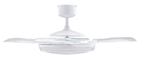 EVO1 48 Inch 1 Light White Fan with Retractable Blades and LED