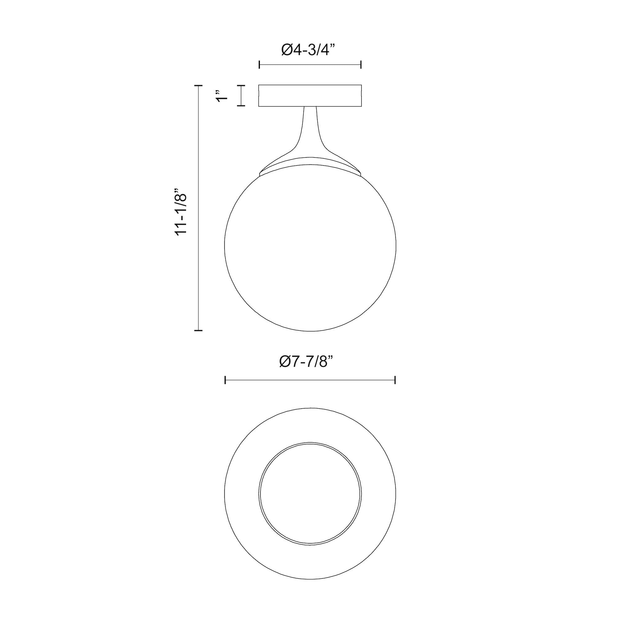 Nouveau 8-in Steel Flush Mount