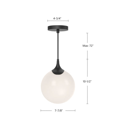 Nouveau 8-in Steel Pendant