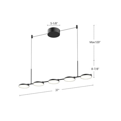 Novel 37-in Aluminum Linear Pendant