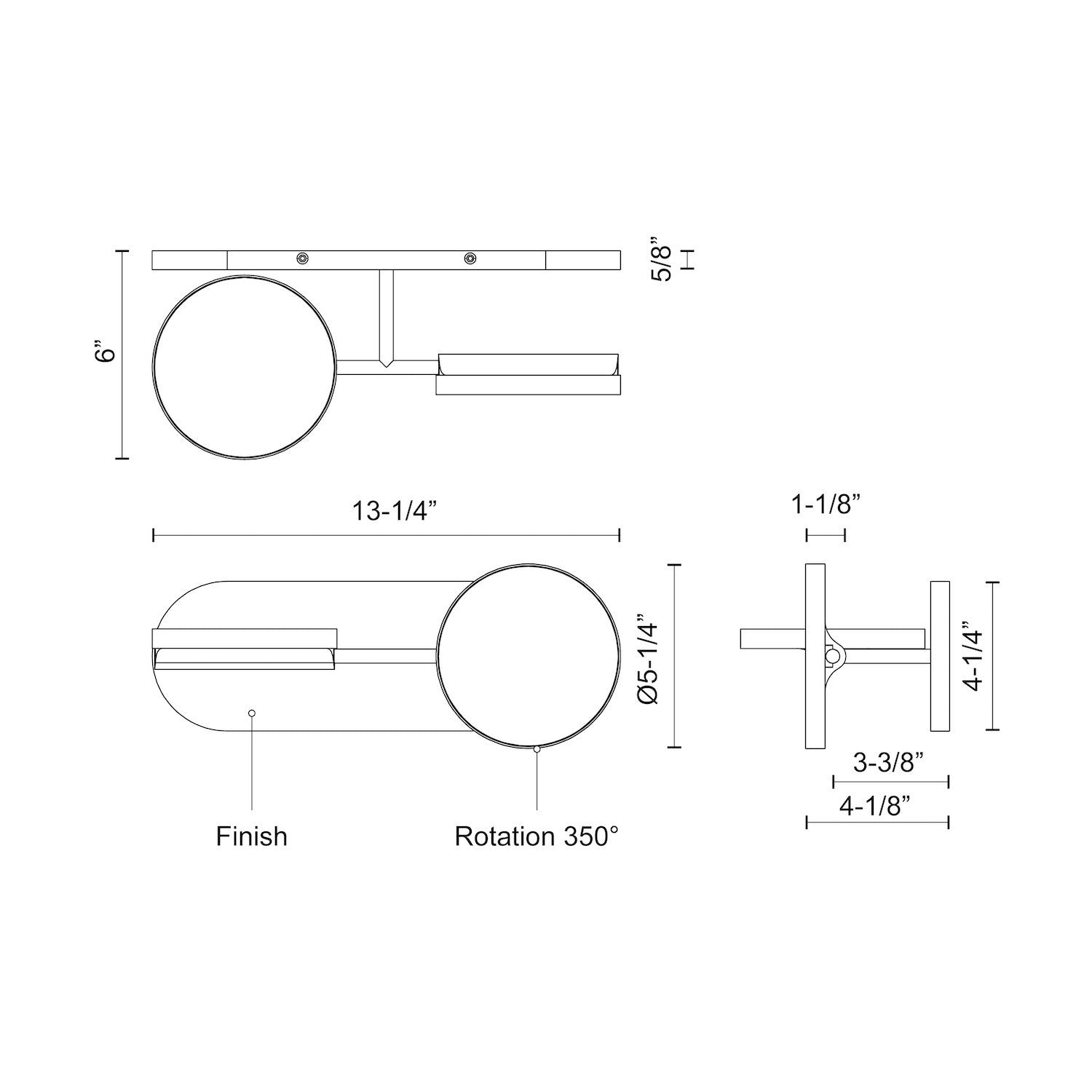 Novel 13-in Aluminum Vanity Light