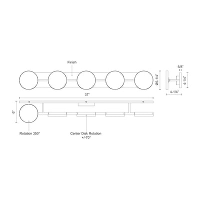 Novel 37-in Aluminum Vanity Light