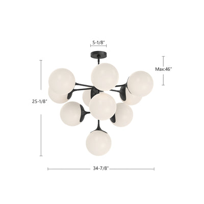 Nouveau 35-in Steel Chandelier