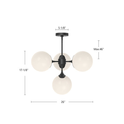 Nouveau 26-in Steel Chandelier