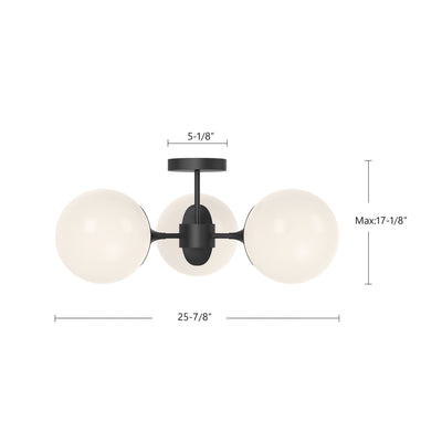 Nouveau 26-in Steel Semi-Flush Mount