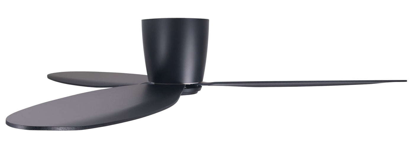 52 Inch DC Black Fan with Remote and Black Blades