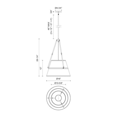 Oliver 18-in Steel Pendant