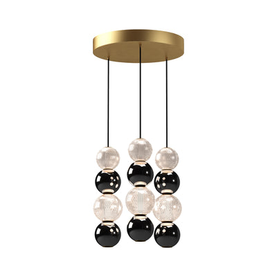 Onyx 3 Head Steel Multi Pendant