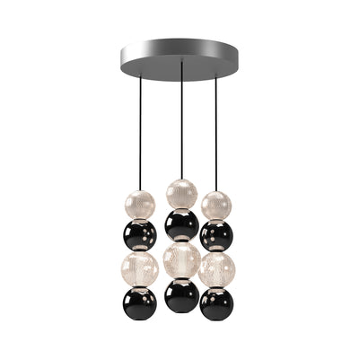 Onyx 3 Head Steel Multi Pendant