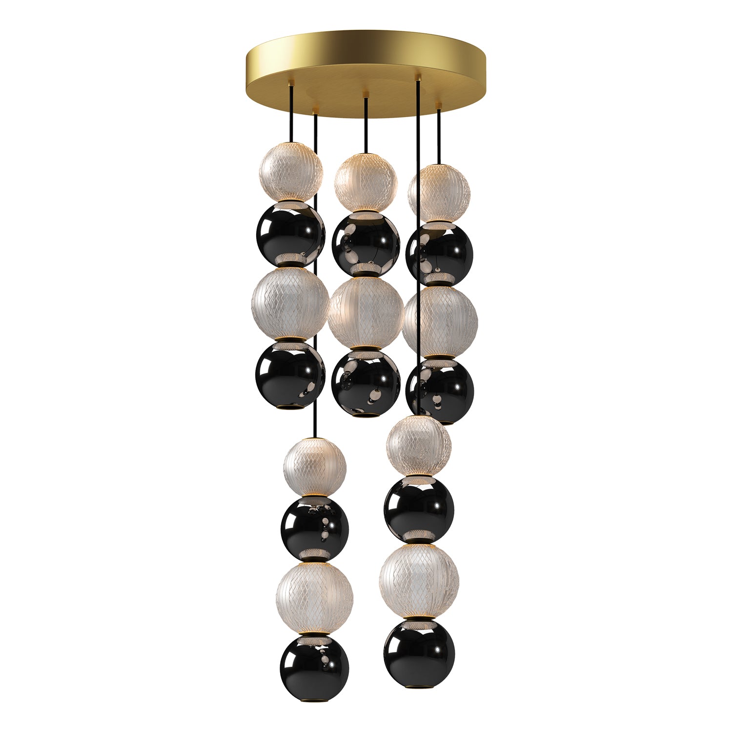 Onyx 5 Head Steel Multi Pendant