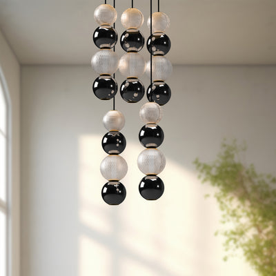 Onyx 5 Head Steel Multi Pendant