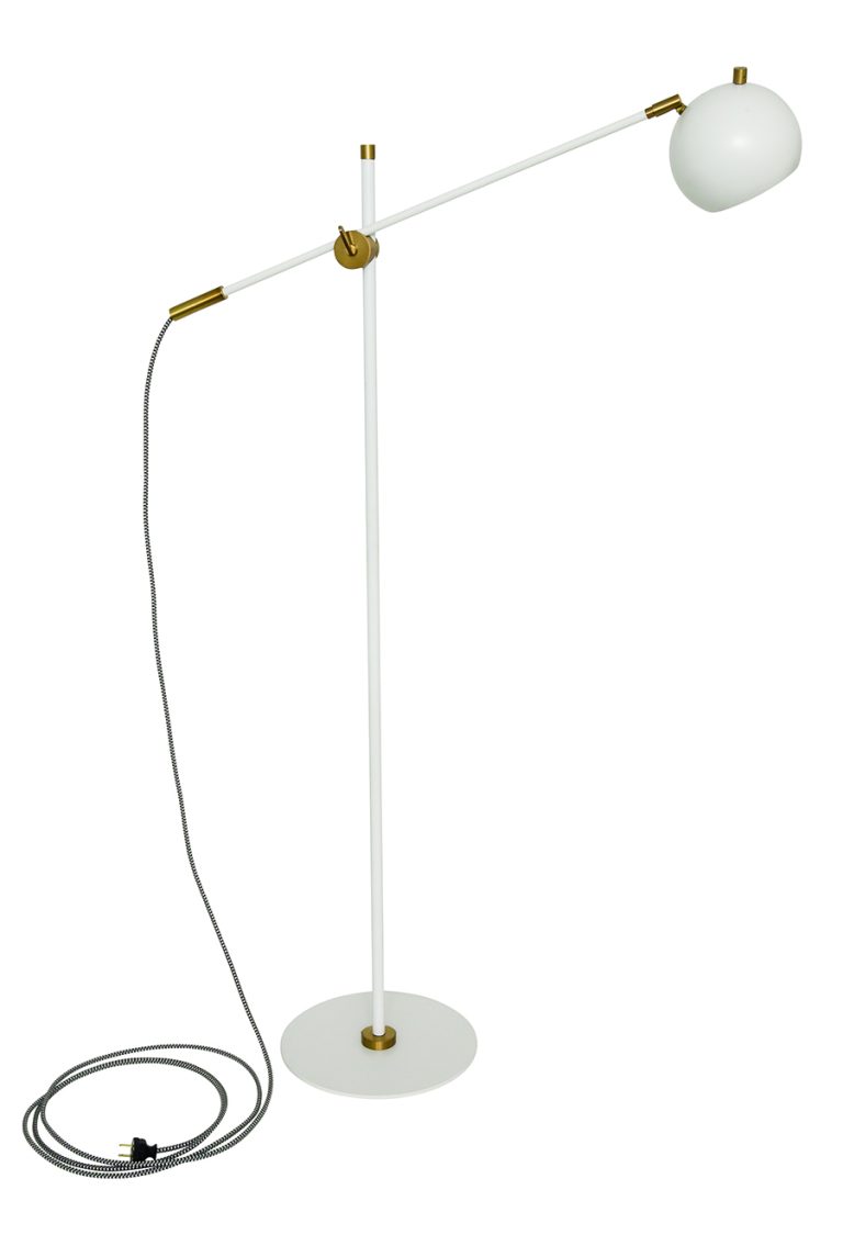 59-inch Orwell White Weathered Brass Floor Lamp