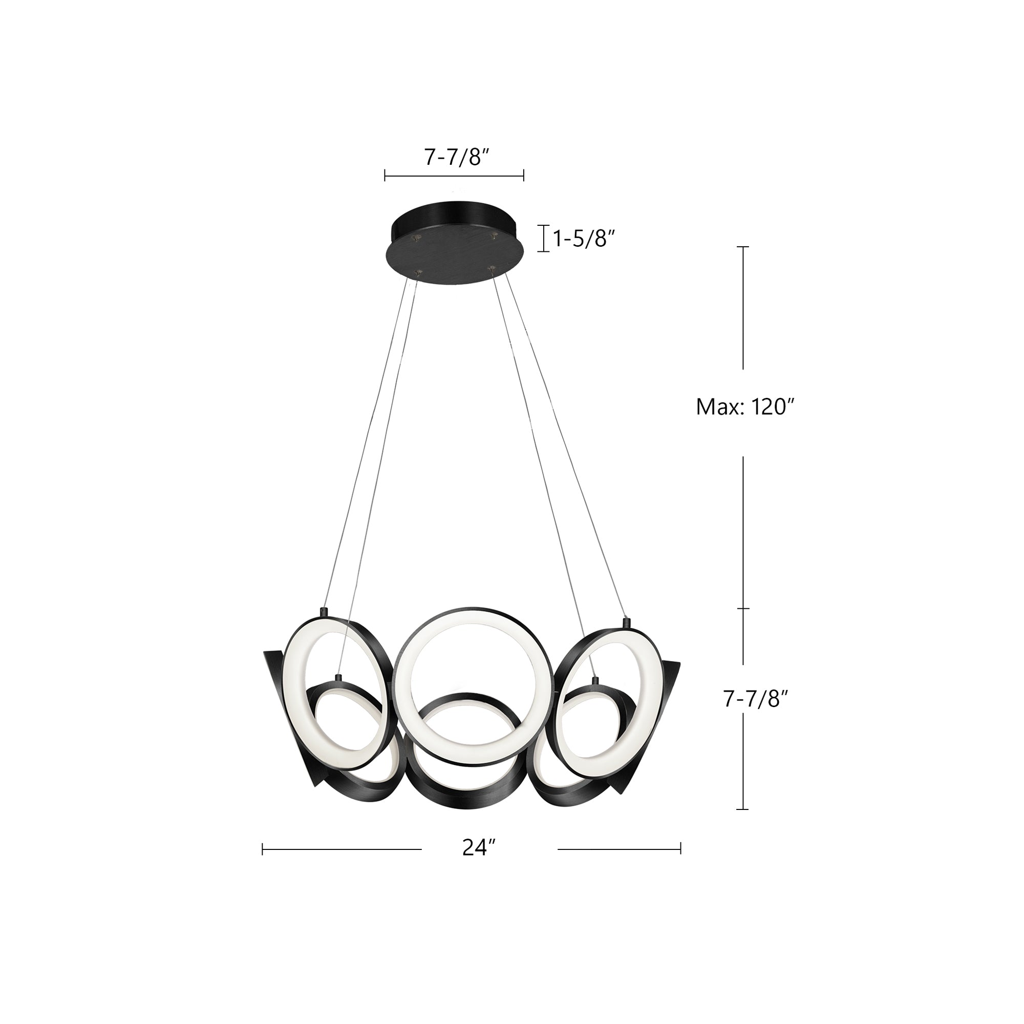 Oros 24-in Aluminum Chandelier