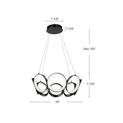 Oros 24-in Aluminum Chandelier