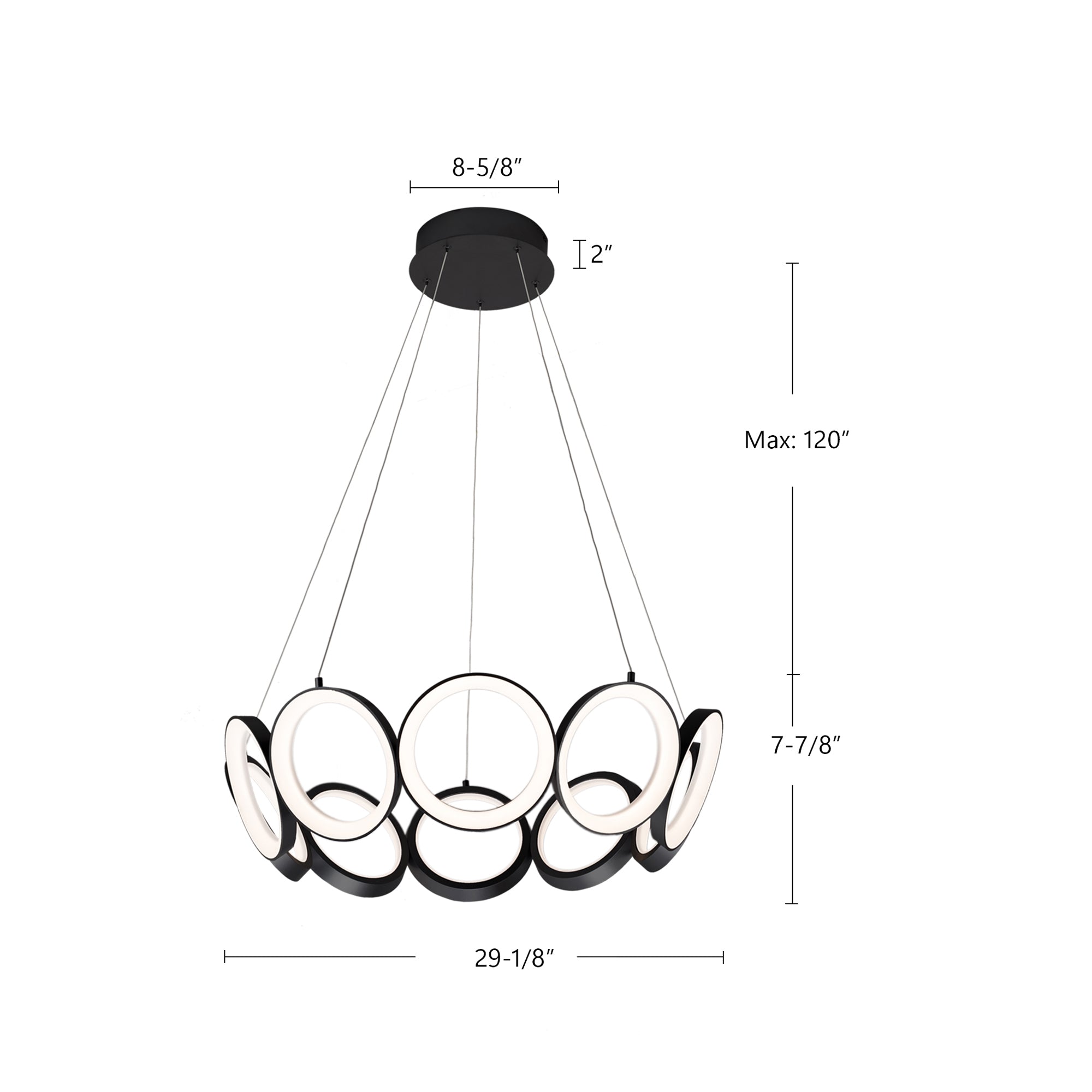 Oros 29-in Aluminum Chandelier