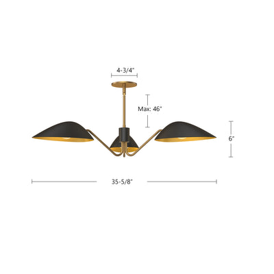 Oscar 36-in Steel Pendant