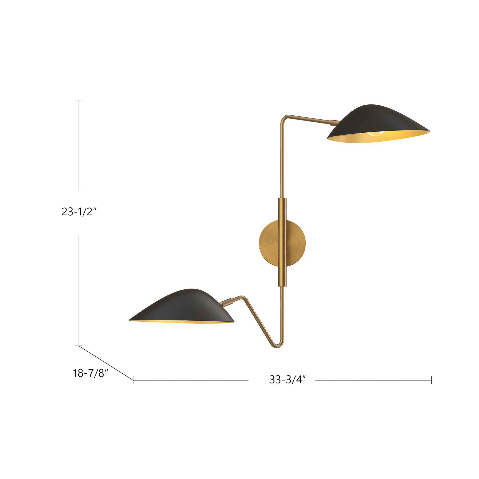 Oscar 6-in 2 Lights Steel Vanity Light