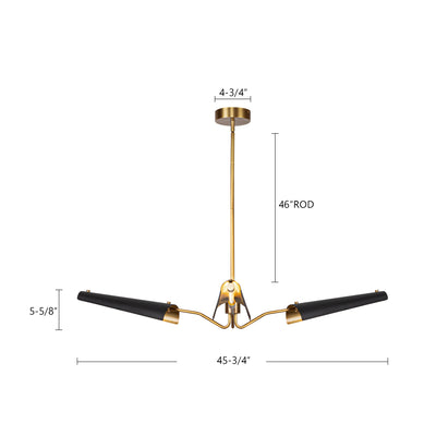 Osorio 46-in 3 Lights Steel Chandelier