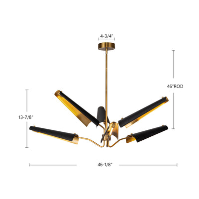 Osorio 46-in 6 lights Steel Chandelier